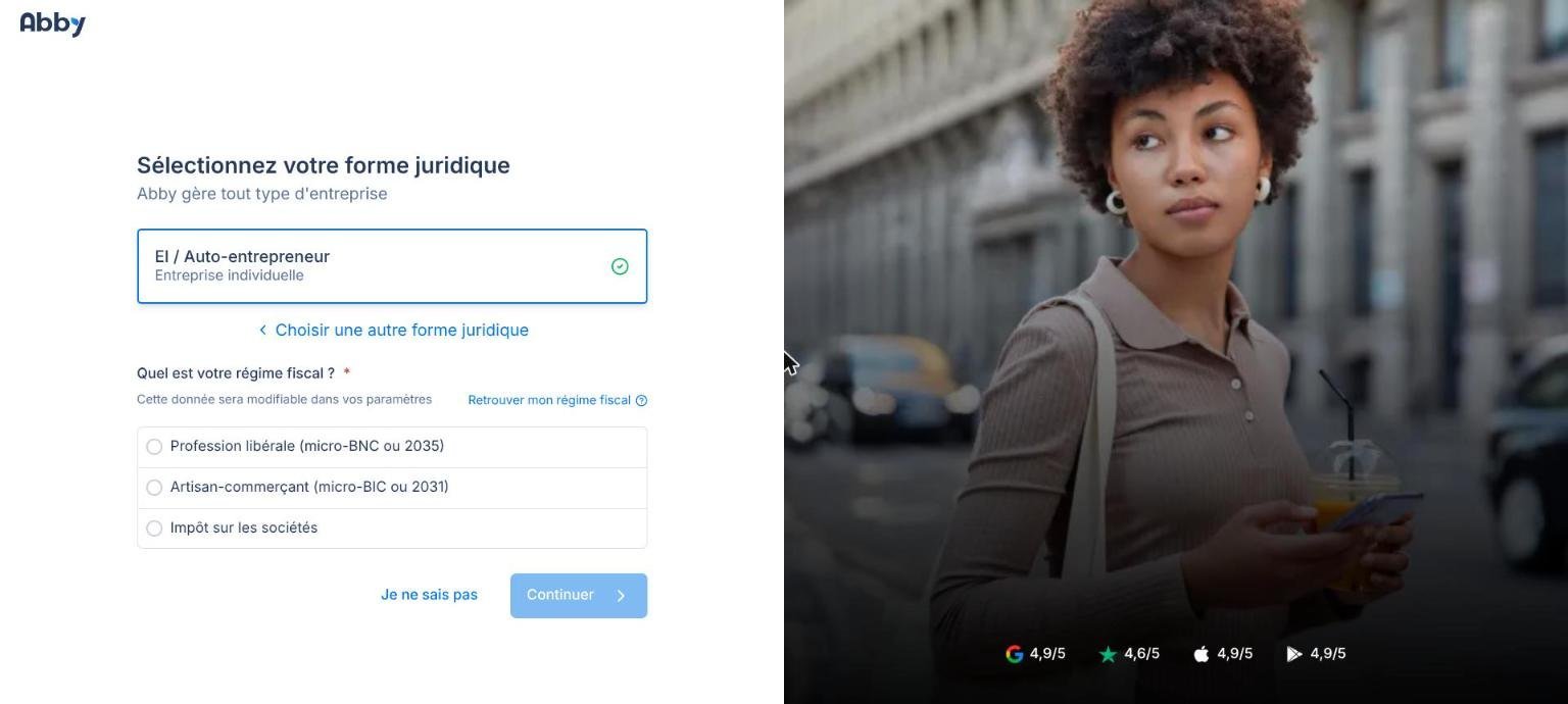 Abby : inscription, forme juridique et régime fiscal
