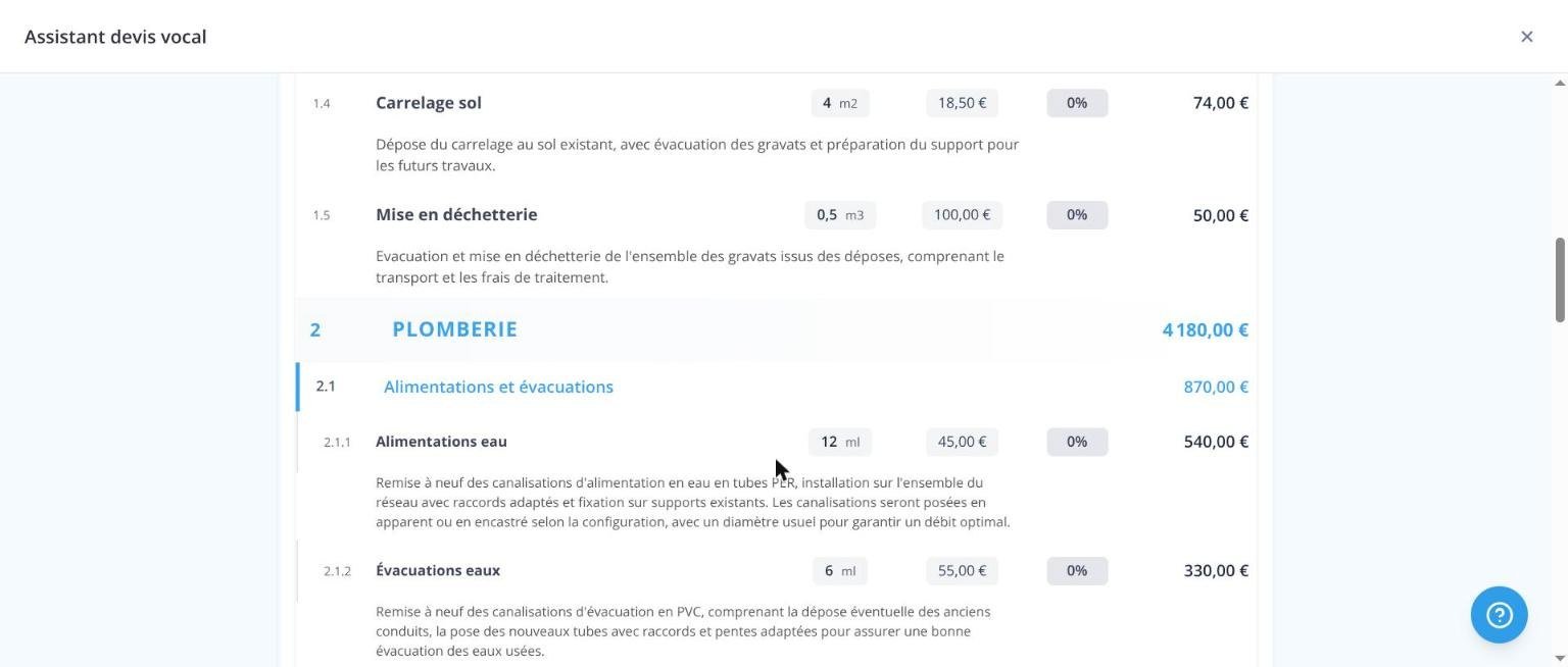 Obat : alimentations PER, évacuations PVC